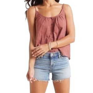 Evereve Sundry Tank Top Cotton Stripe Women Size 1 Small Red New Strappy